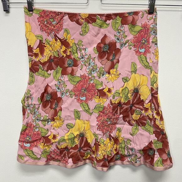 Vintage Y2k Sz 14 Old Navy Skirt Pink Floral Cottagecore Country Feminine Spring - Picture 4 of 8